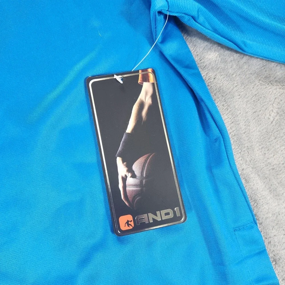 AND1 Track Jacket Mens Large Blue‎ Full Zip Basketball Training Warmup Athletic